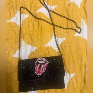 Hand-Beaded Rolling Stones Purse